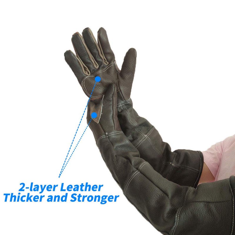 YBB Waterproof Animal Handling Gloves, Anti-Scratch/Bite Protective Long Gloves for Pet Cat Bathing Dog Bird(M) - Image 2